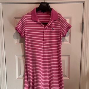 Ralph Lauren Pink and White Striped Polo Dress